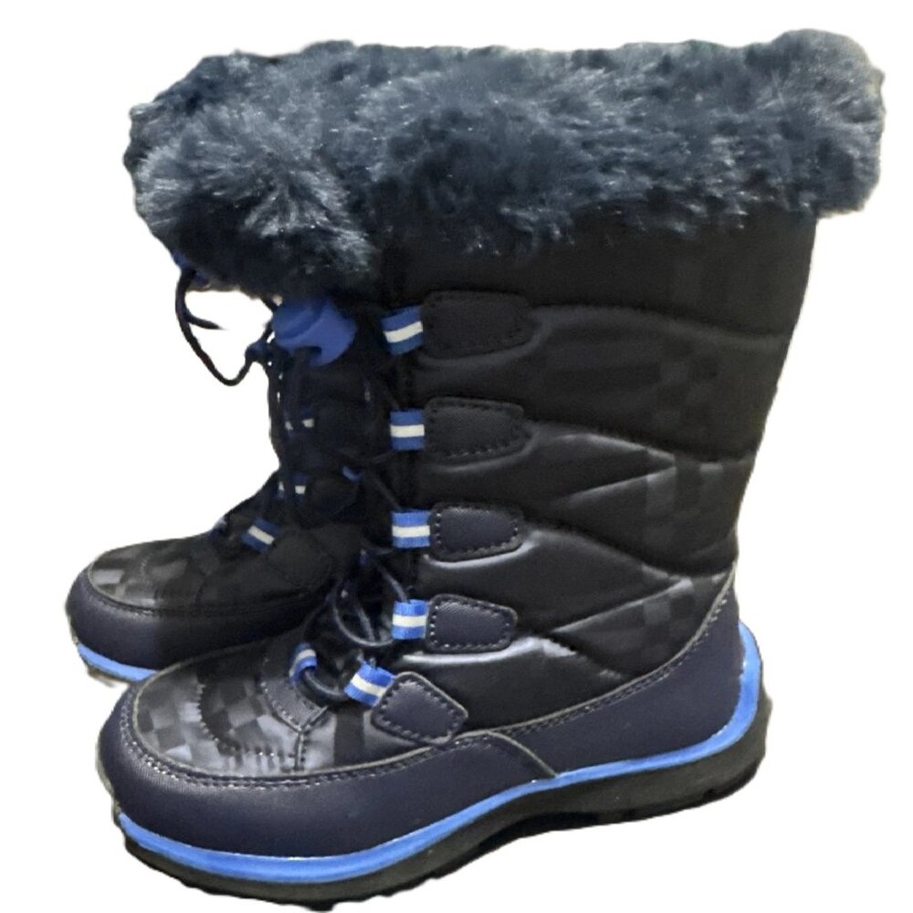 Lands End Big Kids Size 3 Snowflake Waterproof Insulated Winter Snow Boots Blue - Picture 5 of 5